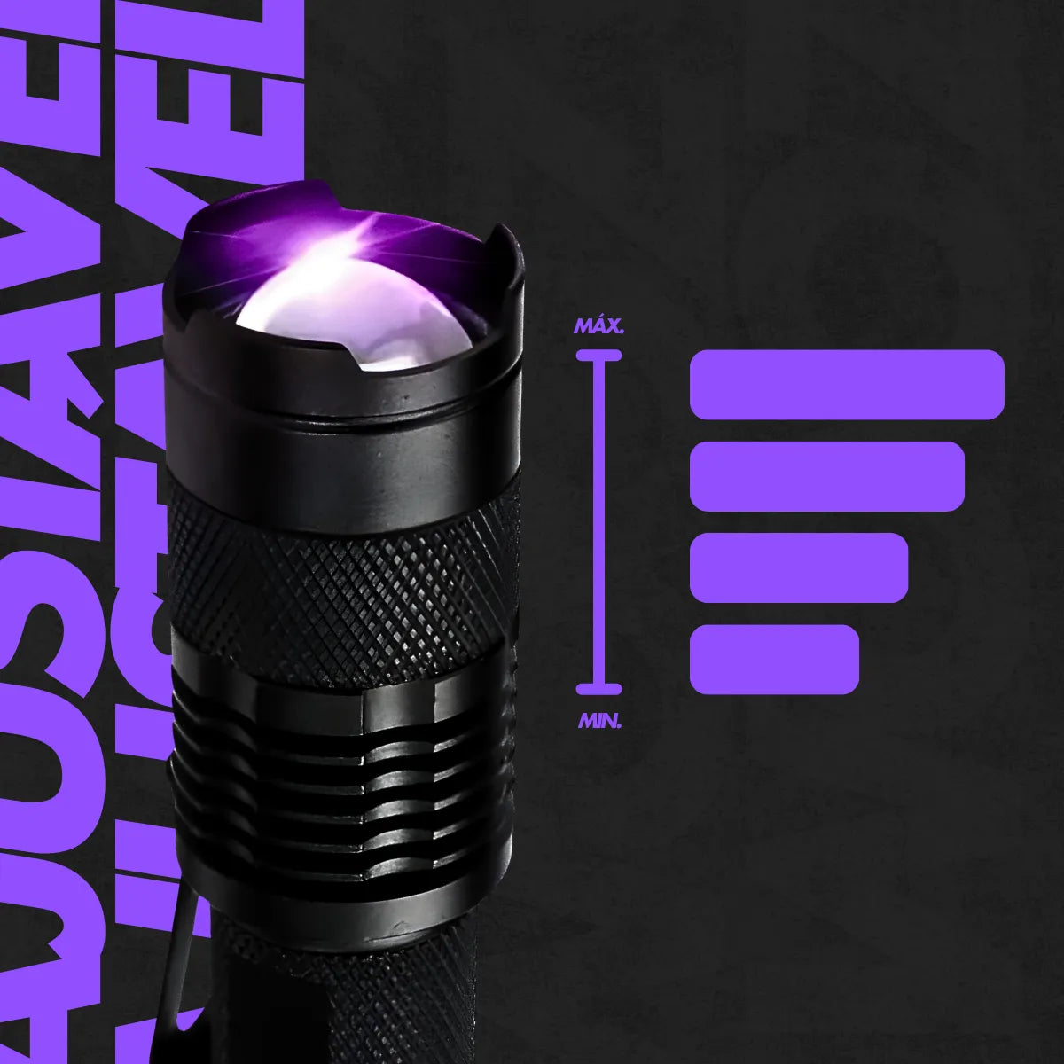 Lanterna Recarregável Luz Negra Uv Resistente A Água