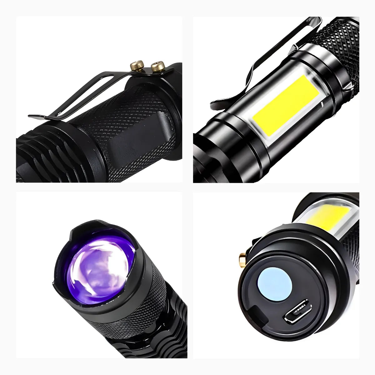 Lanterna Recarregável Luz Negra Uv Resistente A Água