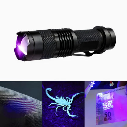 Lanterna Recarregável Luz Negra Uv Resistente A Água